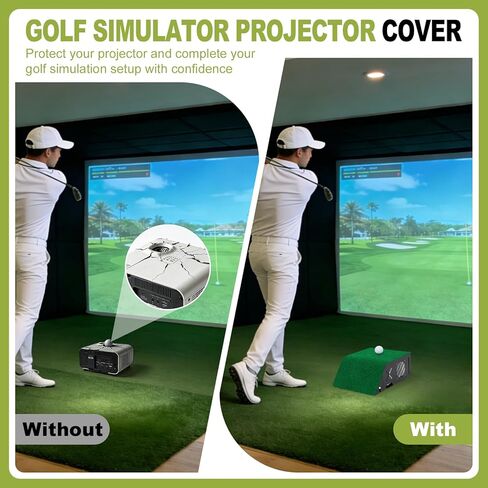Golf Simulator Projector Cover, Heavy Duty Floor-Mounted Projector Enclosure with Cooling Fan& Artificial Turf-Total Protection for Your Golf Simulation in Kuwait