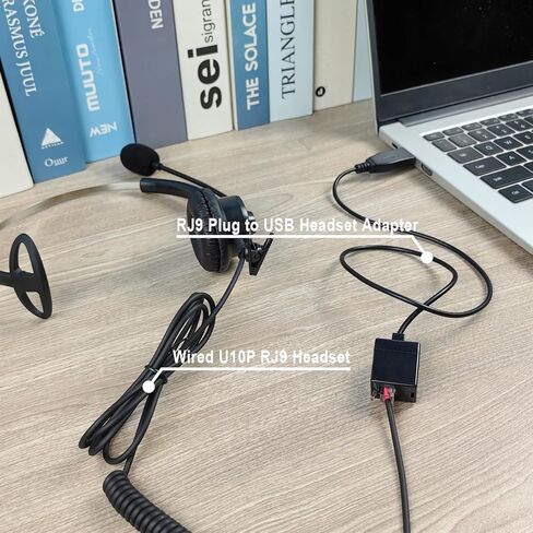 USB to RJ9 Headset Adapter, USB Male to Phone Jack Female Adapter Cord Compatible with U10P RJ9 Plug Wired Headsets or Plantronics Jabra Sennheiser Wireless DECT Headphones to Computer Laptop PC Mac in Saudi Arabia