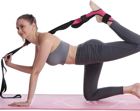 Foot and Calf Stretcher-Stretching Strap For Plantar Fasciitis, Heel Spurs, Foot Drop, Achilles Tendonitis & Hamstring. Yoga Foot & Leg Stretch Strap in Saudi Arabia