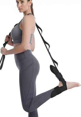 Foot and Calf Stretcher-Stretching Strap For Plantar Fasciitis, Heel Spurs, Foot Drop, Achilles Tendonitis & Hamstring. Yoga Foot & Leg Stretch Strap in Saudi Arabia