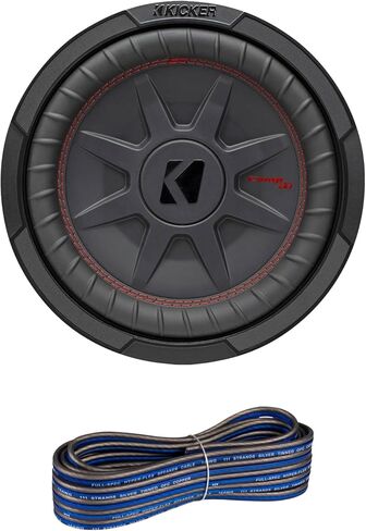 KICKER 12" 1000 Watt Peak Power 2 Ohm DVC Ultra-Thin Car Audio Subwoofer with 16 Gauge 50 feet Wire in Saudi Arabia
