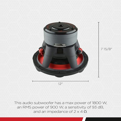 مضخم صوت مخروطي مركب ثلاثي المكدس مقاس 12 بوصة من Audiopipe (TXX-BDC3-12)، أداء فائق، قوة قصوى 1800 وات، ملف صوتي مزدوج BASV مقاس 3 بوصات، سلة من الألومنيوم، أطراف توصيل متعددة، 4 أوم مزدوج in Saudi Arabia