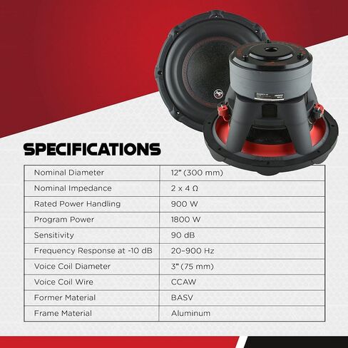 مضخم صوت مخروطي مركب ثلاثي المكدس مقاس 12 بوصة من Audiopipe (TXX-BDC3-12)، أداء فائق، قوة قصوى 1800 وات، ملف صوتي مزدوج BASV مقاس 3 بوصات، سلة من الألومنيوم، أطراف توصيل متعددة، 4 أوم مزدوج in Saudi Arabia