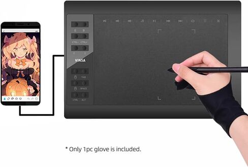 Irfora لوحة فنية بحجم حر بإصبعين Ding G Artist Tablet G لليد اليمنى واليسرى متوافقة مع شاشة ////VINSA Graphics Ding Tablets in Saudi Arabia