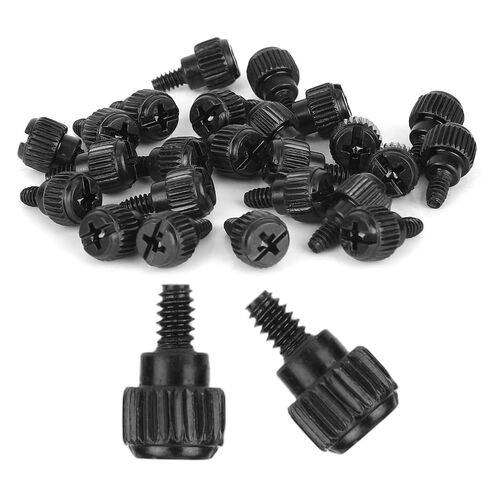 30pcs Computer Case Thumb Screws, 6-32 Thread M3.5x6mm PC Case Fastener Screws for Computer Cases Cover Power Supply PCI Slots Drive Bay Installation(Black) in Saudi Arabia