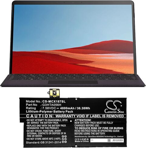 4800mAh Micro Soft G3HTA056H Battery for Surface Pro X 1876 in Saudi Arabia