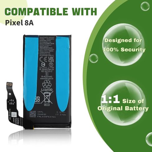 بطارية G07DF جديدة قابلة لإعادة الشحن متوافقة مع هاتف Pixel 8A مع مجموعة أدوات إصلاح مطورة in Saudi Arabia