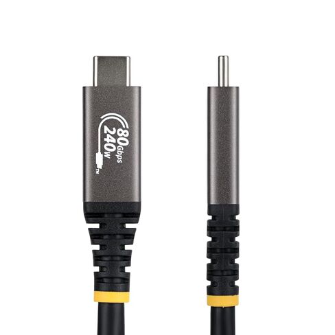 StarTech.com 1.5m (5ft) USB4 Cable, 80Gbps, USB-IF Certified USB-C Cable, 240W, 8K 120Hz/4K 240Hz DP2.1, Thunderbolt 4 Compatible, Black (CC150CM80GUSB4CABLE) in Saudi Arabia