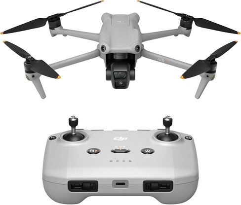 DJI Air 3 (DJI RC-N2)، طائرة بدون طيار مزودة بكاميرات أساسية مزدوجة متوسطة البعد وواسعة الزاوية، أقصى زمن طيران يصل إلى 46 دقيقة، استشعار العوائق متعدد الاتجاهات، صور بدقة 48 ميجابكسل، HDR بدقة 4K/60 إطارًا في الثانية (متجدد) in Kuwait