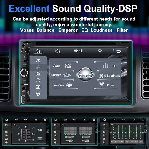 ستيريو راديو سيارة مزدوج الدين مع شاشة لمس 7 بوصة، يدعم مشغل CD/DVD، تشغيل CarPlay لاسلكي وسلكي/Android Auto، بلوتوث 5.2، كاميرا احتياطية متضمنة، USB/TF/AUX، راديو FM/AM، EQ in Saudi Arabia