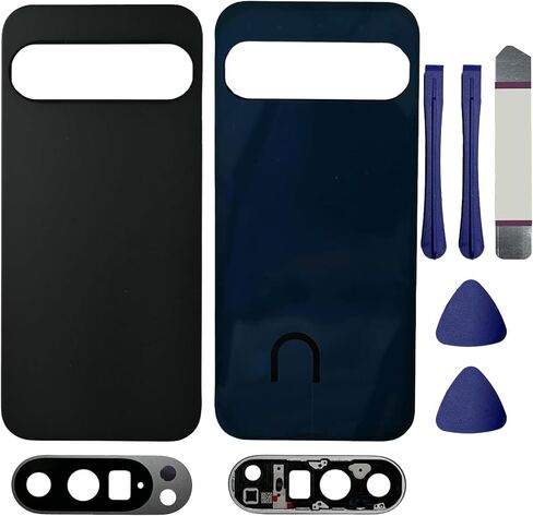 for Pixel 9 Pro Back Glass Replacement Compatible with Google Pixel 9 Pro Back Glass Cover with pre-Installed Adhesive and Camera Lens + Reparing Toolkits (Obsidian) in Saudi Arabia