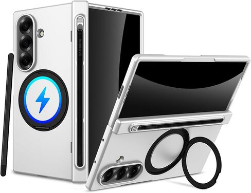 for Samsung Galaxy Z Fold 7 Case with S Pen Holder & Stylus, Fold7 Magnetic Ring Stand Compatible Magsafe Privacy Screen Protector Hinge Protection Full Cover Rugged Case for Z Fold 7 Black in Saudi Arabia