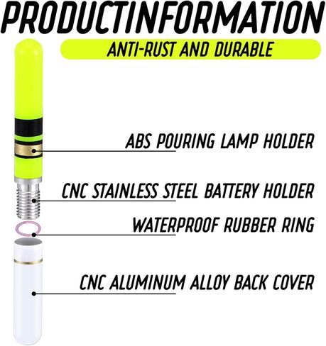 12 Pcs LED Fishing Glow Sticks Fishing Bobber Lights Sticks for Night Fish Float Cr332 Batteries Glow in the Dark in Saudi Arabia