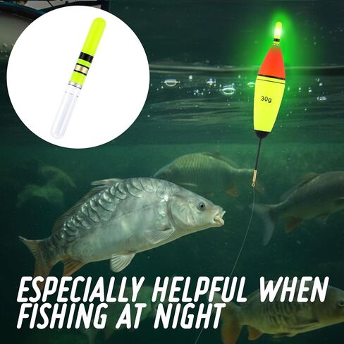 12 Pcs LED Fishing Glow Sticks Fishing Bobber Lights Sticks for Night Fish Float Cr332 Batteries Glow in the Dark in Saudi Arabia