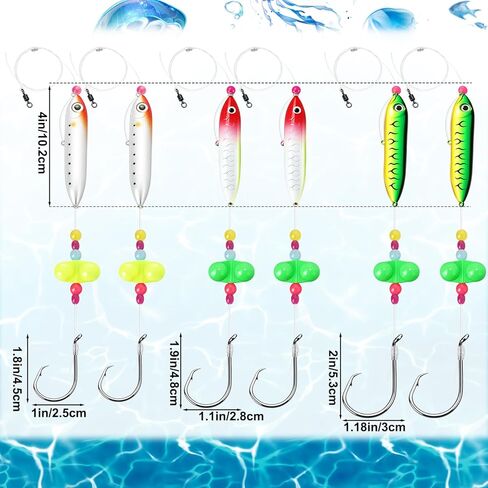 Soulchen 6 Pcs Catfish Float Rigs with Rattles Rig 6/0 8/0 10/0 Catfish Tackle Floats Take Down Fishing Rigs for Bank Fishing Equipment(6/0, 2 Sets, 8/0, 2 Sets, 10/0, 2 Set) in Saudi Arabia