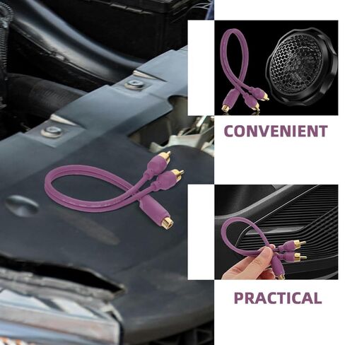 NUOBESTY Car Audio RCA Y Splitter Cable 2pcs (1 Female to 2 Male) Truck Amplifier Adapter for Subwoofer and CD Player Installation in Saudi Arabia