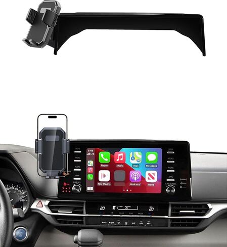 PZK Car Phone Holder for Toyota Sienna 2021-2024 Accessories XLE/XSE/Limited/Platinum 12.3-Inch Screen Fixed Clip Auto Lock Car Phone Mount for 4-7 Inch Phones with Sunglasses Storage Box 360° Rotaion in Saudi Arabia