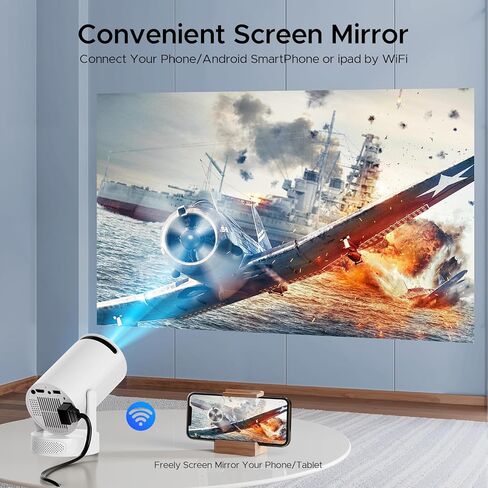 Projector with WiFi and Bluetooth, Mini Projector Support 4K, Auto Keystone Portable Projector for Bedroom Home Theater, Built-in Speaker, Dual-Band WiFi 6 in Saudi Arabia