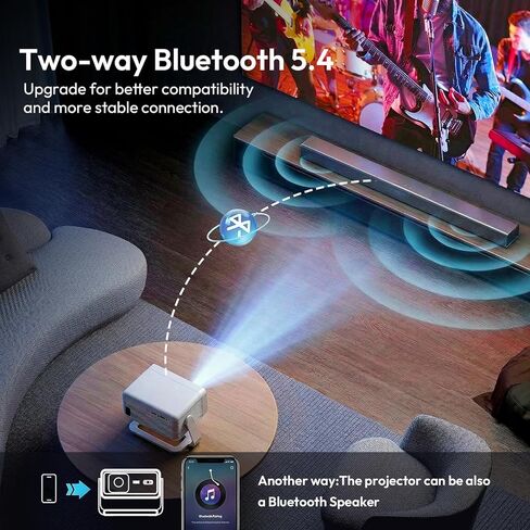 جهاز عرض مزود بتقنية WiFi وBluetooth يدعم جهاز عرض ذكي محمول بدقة 4K 1080P، وتركيز تلقائي XGODY Gimbal A1، وتصحيح الانحراف التلقائي 6D، ودوران 180 درجة، وجهاز عرض أفلام المسرح المنزلي Android 14 in Saudi Arabia