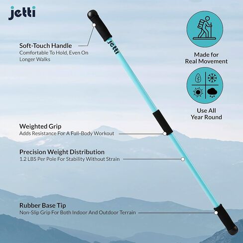 Perfectly Weighted Walking Poles for Full-Body Workouts, Enhanced Stability, and Improved Posture | Includes 2 Walking Poles & Carrying Case | 2.2 lbs in Saudi Arabia