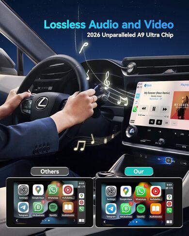 2026 Ultra Mini Wireless Carplay Adapter for iPhone & Android Auto, USB for Apple Car Play Dongle Plug & Play for iOS 10+ & Android 10+, Auto-Reconnect, Stable & No Lag (Sliver) in Saudi Arabia