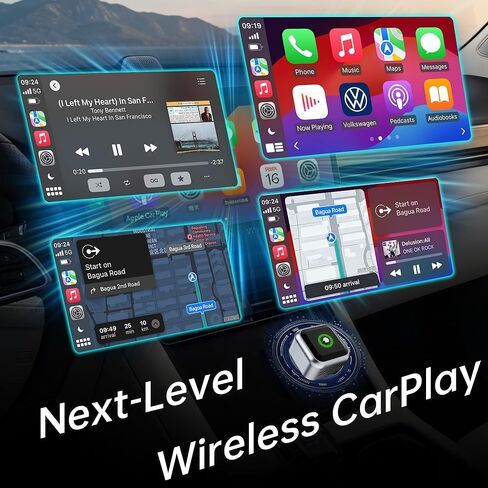 Wireless CarPlay Adapter for iPhone 2026 Upgrade, OEM-Level Stability with Lightning-Fast Instant Connection, One-Tap Device Switching, Ultra-Compact Design, for Cars with Factory Wired CarPlay in Saudi Arabia