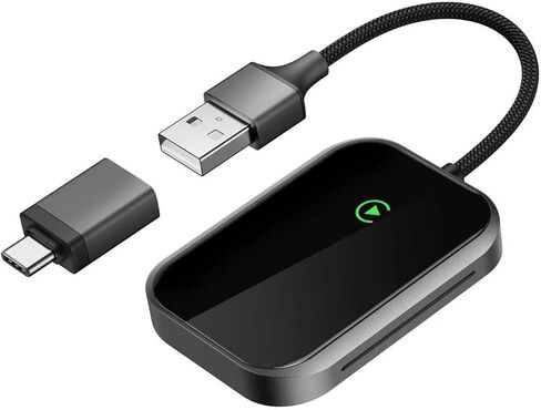 Wireless CarPlay Adapter for iPhone, Apple CarPlay Wireless Adapter USB-C, Bluetooth Connection, Auto-Switch for Multiple iPhones, Fast & Stable, iOS 10+ (Stealth Black) in Saudi Arabia