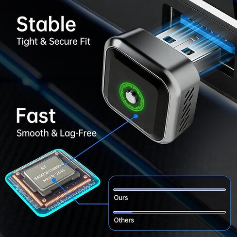 Wireless CarPlay Adapter for iPhone 2026 Upgrade, OEM-Level Stability with Lightning-Fast Instant Connection, One-Tap Device Switching, Ultra-Compact Design, for Cars with Factory Wired CarPlay in Saudi Arabia