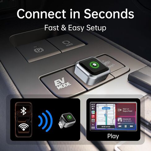 Wireless CarPlay Adapter for iPhone 2026 Upgrade, OEM-Level Stability with Lightning-Fast Instant Connection, One-Tap Device Switching, Ultra-Compact Design, for Cars with Factory Wired CarPlay in Saudi Arabia