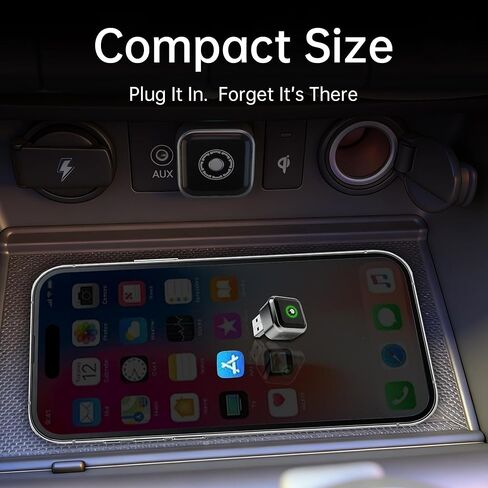 Wireless CarPlay Adapter for iPhone 2026 Upgrade, OEM-Level Stability with Lightning-Fast Instant Connection, One-Tap Device Switching, Ultra-Compact Design, for Cars with Factory Wired CarPlay in Saudi Arabia