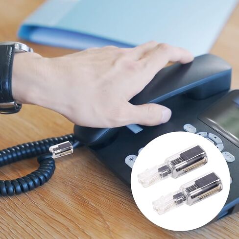 4pcs Phone Cord Detanglers for RJ9 4P4C Telephone Lines Cable Wire, 4.7x1.5cm/1.85x0.59in ABS 360° Rotating No Non Free Anti-Tangle Extender for Landline Desk Telephone (Cords Not Included) in Saudi Arabia