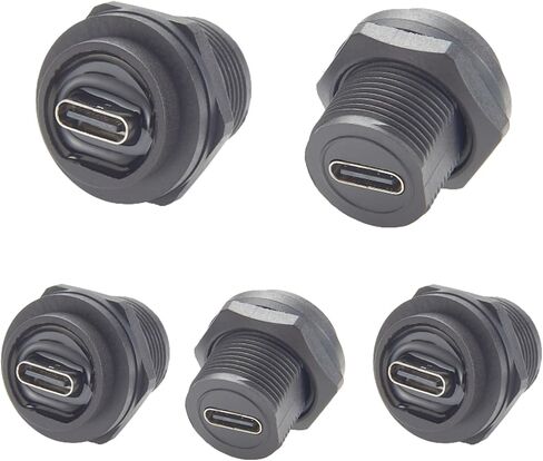 IP67 مقاوم للماء USB 3.1 نوع C وصلة تركيب لوحة فلوش 10 جيجابت في الثانية USB C أنثى إلى أنثى حاجز يمر عبر موصل ملولب ثابت ومحول بيانات مع غطاء غبار (قطعة واحدة) in Kuwait