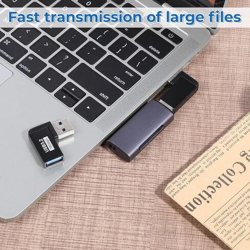 محول زاوية يمين USB، قطعتان بزاوية يمنى 90 درجة USB 3.0 محول توسيع ذكر إلى أنثى لتوصيل القرص الصلب المحمول وبطاقة الشبكة اللاسلكية وكاميرا U قرص لوحة المفاتيح وماوس، أسود in Saudi Arabia