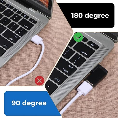 محول زاوية يمين USB، قطعتان بزاوية يمنى 90 درجة USB 3.0 محول توسيع ذكر إلى أنثى لتوصيل القرص الصلب المحمول وبطاقة الشبكة اللاسلكية وكاميرا U قرص لوحة المفاتيح وماوس، أسود in Saudi Arabia