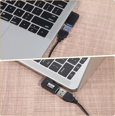 محول زاوية يمين USB، قطعتان بزاوية يمنى 90 درجة USB 3.0 محول توسيع ذكر إلى أنثى لتوصيل القرص الصلب المحمول وبطاقة الشبكة اللاسلكية وكاميرا U قرص لوحة المفاتيح وماوس، أسود in Saudi Arabia