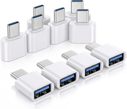 10 قطع محول USB-C إلى USB، محول USB أبيض من النوع C إلى أنثى لمحرك الفلاش ووحدة التحكم والماوس ولوحة المفاتيح والمزيد in Saudi Arabia