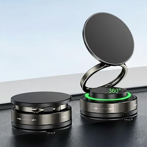 Magnetic Car Phone Holder, Adjustable Rotating Double-Sided Suction Mount, Durable ABS Material, Hands-Free Cell Phone Mount in Saudi Arabia