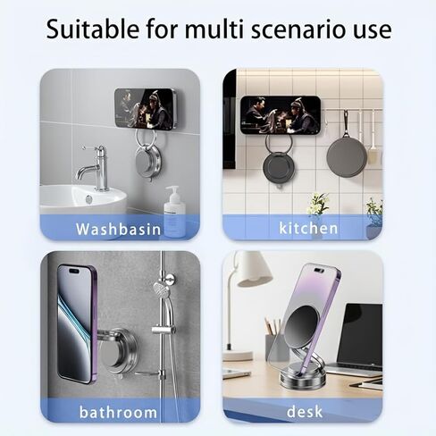 Magnetic Car Phone Holder, Adjustable Rotating Double-Sided Suction Mount, Durable ABS Material, Hands-Free Cell Phone Mount in Saudi Arabia