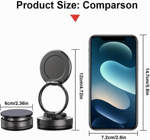 Magnetic Car Phone Holder, Adjustable Rotating Double-Sided Suction Mount, Durable ABS Material, Hands-Free Cell Phone Mount in Saudi Arabia