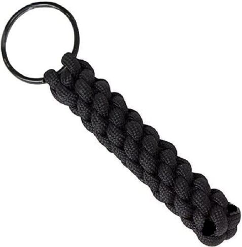 Car Key Chain Black Braided Paracord Survival Ring Keychain Mountain Climbing Camping Hiking Outdoor in Saudi Arabia