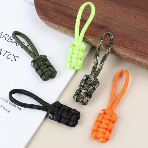 10 Set Replacement Zipper Pull Repair Kit Braided Lanyard Key Chain Backpack Lanyards Pull Tab Zipper Fixer Metal Head (Multicolour) in Kuwait