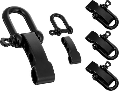4 PCS Paracord Bracelet Shackle Buckle, Black Durable Paracord Bracelet Zinc Alloy Survival Bracelets Bow Anchor with D Ring Shackle Clasp for Outdoor Camping, Paracords Watch Band in Saudi Arabia
