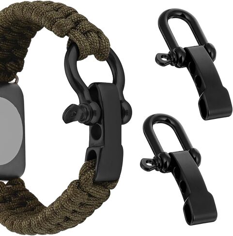 4 PCS Paracord Bracelet Shackle Buckle, Black Durable Paracord Bracelet Zinc Alloy Survival Bracelets Bow Anchor with D Ring Shackle Clasp for Outdoor Camping, Paracords Watch Band in Saudi Arabia
