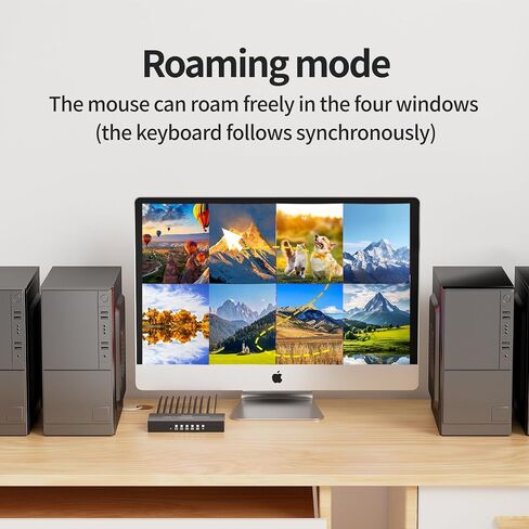 محول 4K HDMI KVM 8x1 مع مفتاح ساخن، مفتاح HDMI متعدد الرؤية مع KVM، 8 أجهزة كمبيوتر تشارك شاشة واحدة + 2 جهاز USB، عرض سريع لكاميرا الأمان، الكمبيوتر الشخصي، الكمبيوتر المحمول، عصا النار، روكو، متضمنة على حامل الأذن in Saudi Arabia