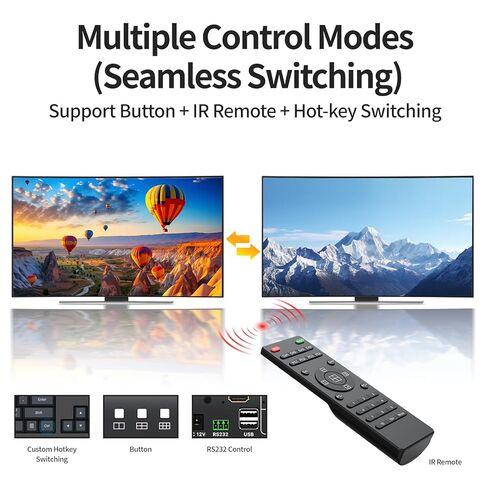 محول 4K HDMI KVM 8x1 مع مفتاح ساخن، مفتاح HDMI متعدد الرؤية مع KVM، 8 أجهزة كمبيوتر تشارك شاشة واحدة + 2 جهاز USB، عرض سريع لكاميرا الأمان، الكمبيوتر الشخصي، الكمبيوتر المحمول، عصا النار، روكو، متضمنة على حامل الأذن in Saudi Arabia