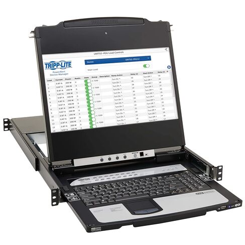 Tripp Lite، NetDirector، 16 منفذًا، DisplayPort، KVM، Switch، وحدة تحكم مع شاشة LCD مقاس 17 بوصة، وصول IP عن بعد، سكة مزدوجة، حامل حامل 1U (B030-DP16-17DIP) in Saudi Arabia