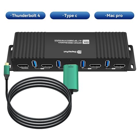 Displayport Kvm Switch EDID 1 شاشات 4 أجهزة كمبيوتر 4K 144 هرتز مفتاح التشغيل السريع تبديل الكمبيوتر 1 شاشات dp 1.4 1440P 144 هرتز 165 هرتز 240 هرتز kvm مفاتيح 1 كمبيوتر محمول 1 سطح المكتب 1 شاشة EDID in Saudi Arabia