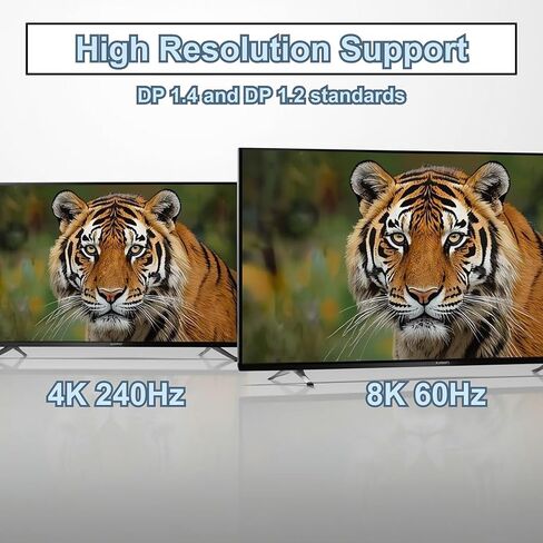 J-Tech Digital 8K DisplayPort 1.4 KVM Switch 2 كمبيوتر 1 شاشة، 8K@60 هرتز / 4K@240 هرتز ثنائي PC DP KVM Switcher مع 4 منافذ USB 3.0 (3 USB-A + 1 USB-C)، يتضمن كابلات DP وUSB [JTECH-DKM21-8K] in Saudi Arabia