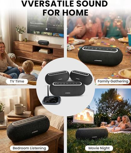 Avantree Harmony A2 – Wireless Auracast Speaker System for Whole-Home Background Audio, Expandable Setup, One-Button Control, Bluetooth/Optical/AUX Input, for Home, Stores & Small Venues in Saudi Arabia