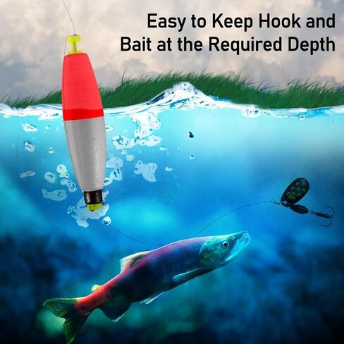 10-Pack Fishing Bobbers Floats, Weighted Bobbers for Fishing Cigar EVA Foam Snap-on Floats Corks Floaters Buoys for Crappie Bass Panfish Bluegills Trout in Saudi Arabia